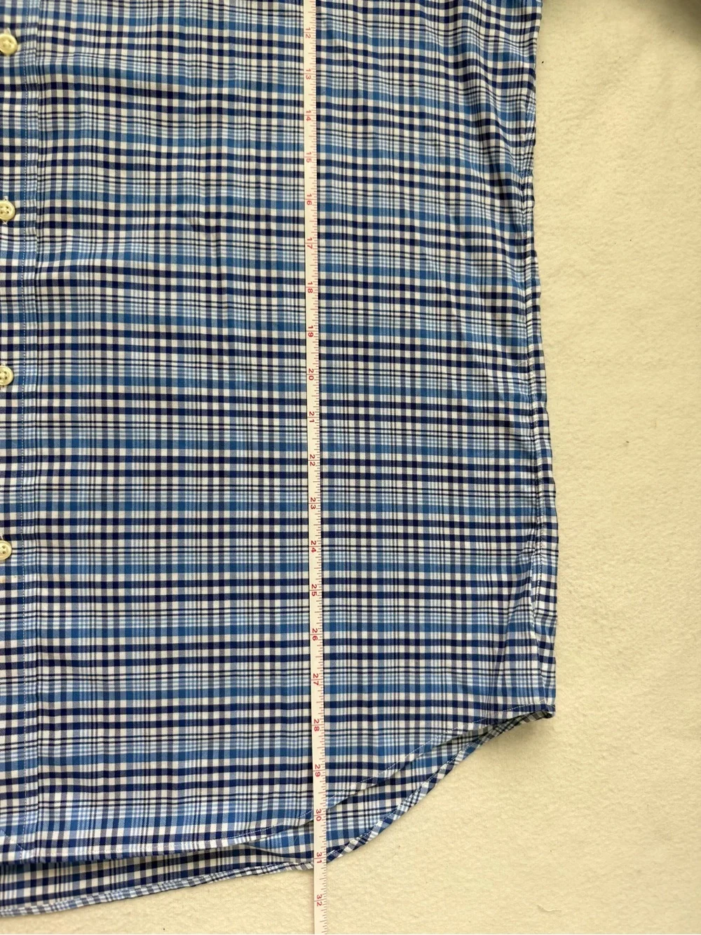 Ralph Lauren Blue Plaid Button-Down Dress Shirt